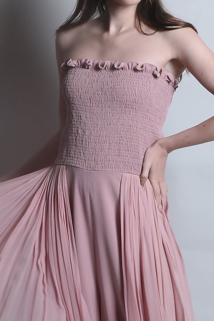 Pink Draped Jumpsuit by Swatee Singh at Pernia's Pop Up Shop