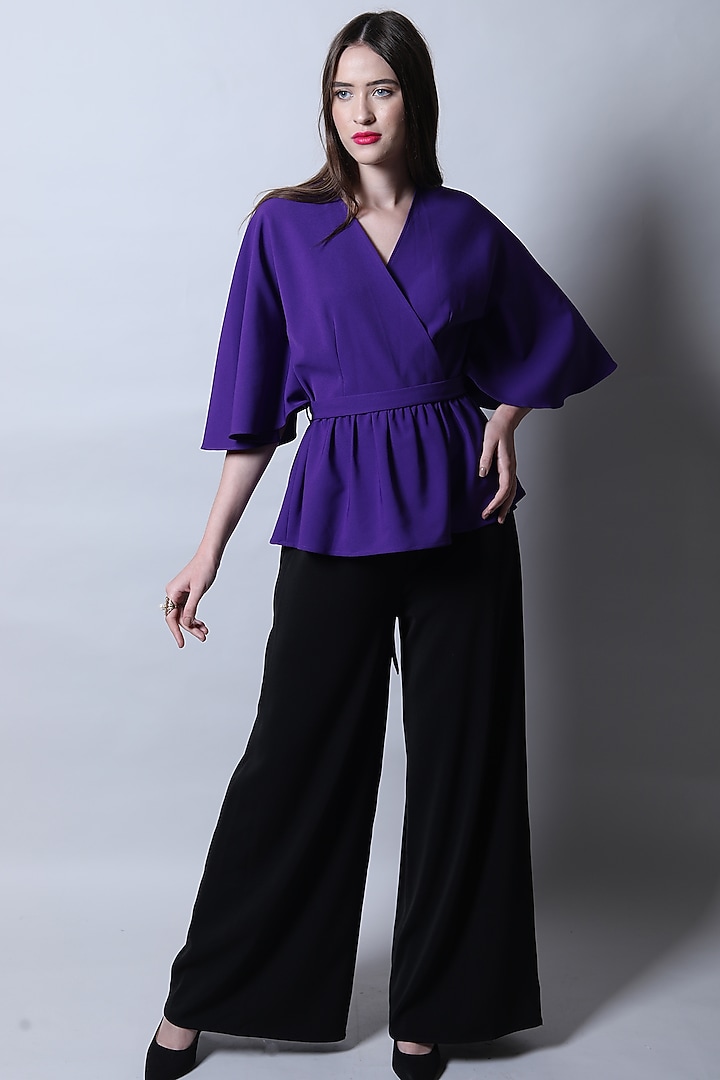 Purple Heavy Crepe Top by Swatee Singh at Pernia's Pop Up Shop