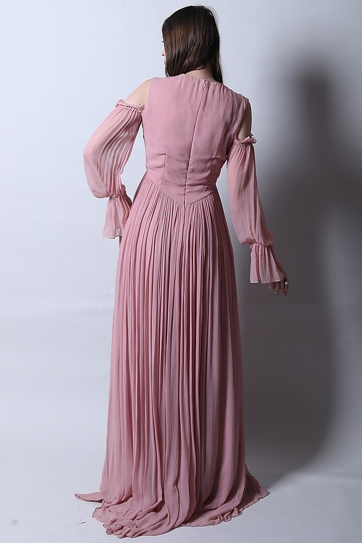 Blush Pink Georgette Gown by Swatee Singh at Pernia's Pop Up Shop