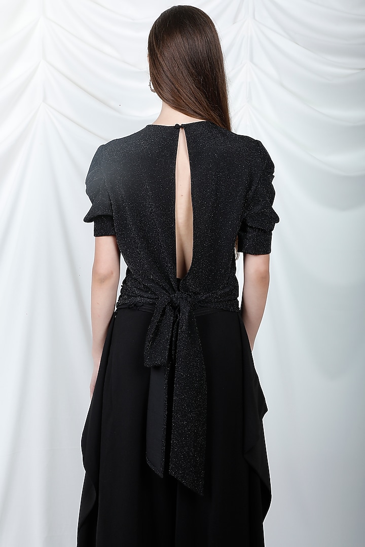 Black Lurex Backless Top by Swatee Singh at Pernia's Pop Up Shop
