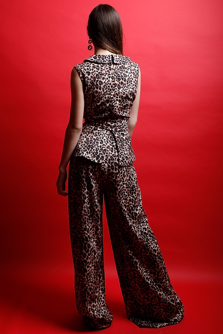 Brown Leopard Printed Jumpsuit by Swatee Singh at Pernia's Pop Up Shop