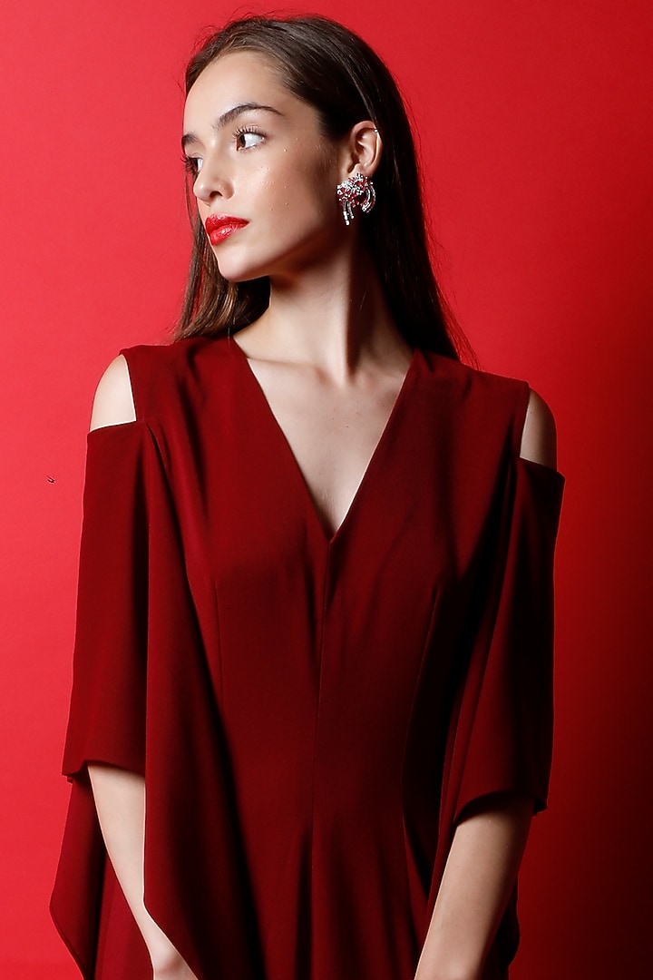 Mahogany Crepe Straight Gown by Swatee Singh at Pernia's Pop Up Shop