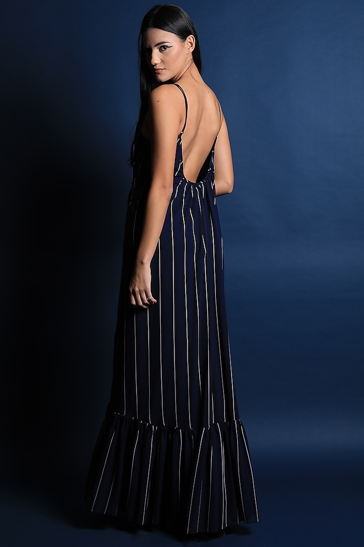 Black Georgette Printed Maxi Vacation Dress by Swatee Singh at Pernia's Pop Up Shop