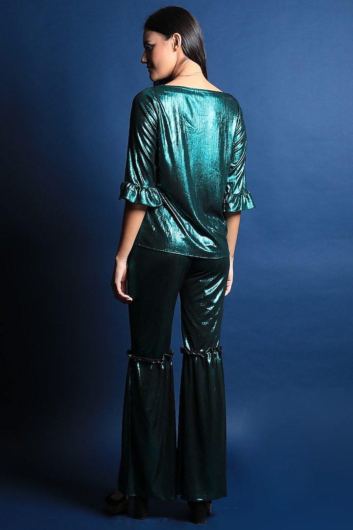 Jade Green Foil Pant Set by Swatee Singh at Pernia's Pop Up Shop