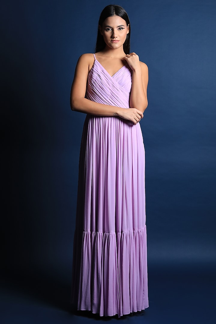 Lilac Georgette Dress by Swatee Singh