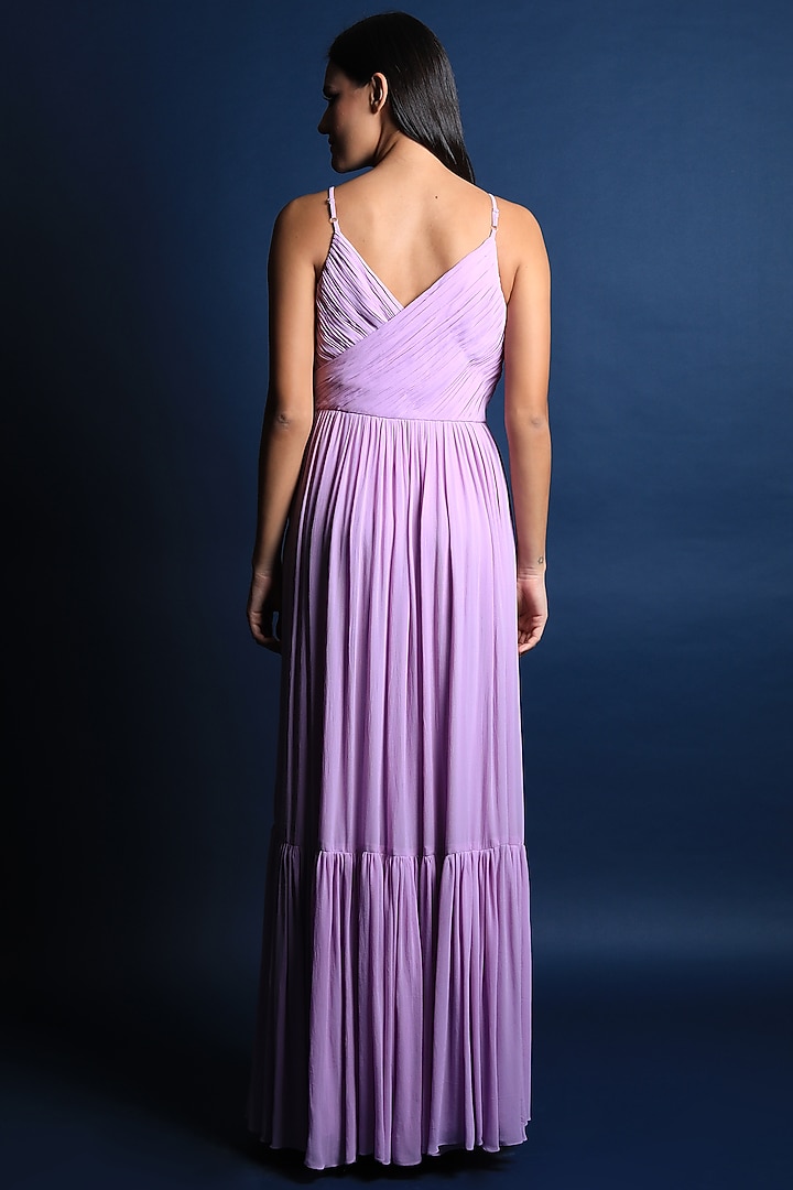 Lilac Georgette Vacation Dress by Swatee Singh at Pernia's Pop Up Shop
