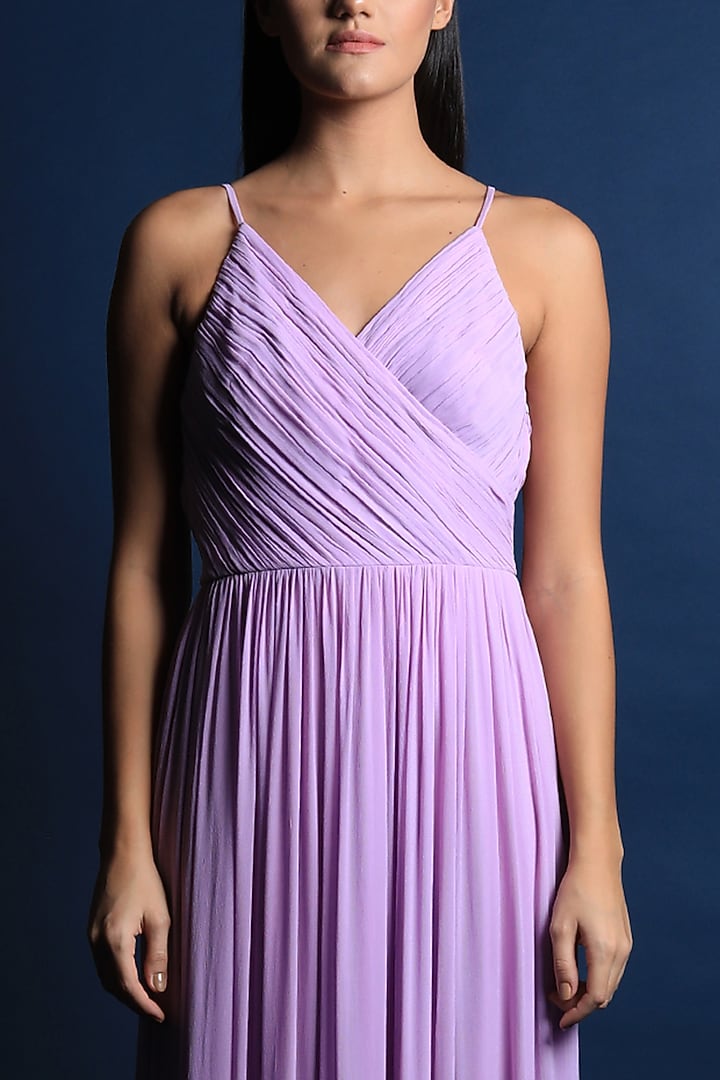 Lilac Georgette Vacation Dress by Swatee Singh at Pernia's Pop Up Shop