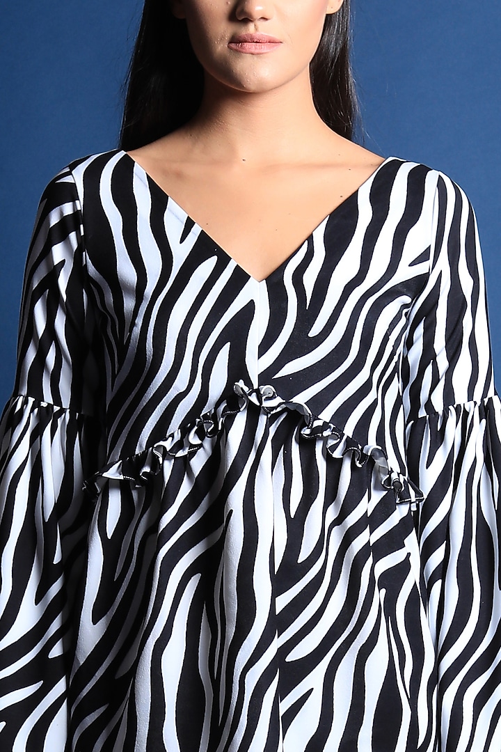 Black & White Zebra Printed Top by Swatee Singh at Pernia's Pop Up Shop