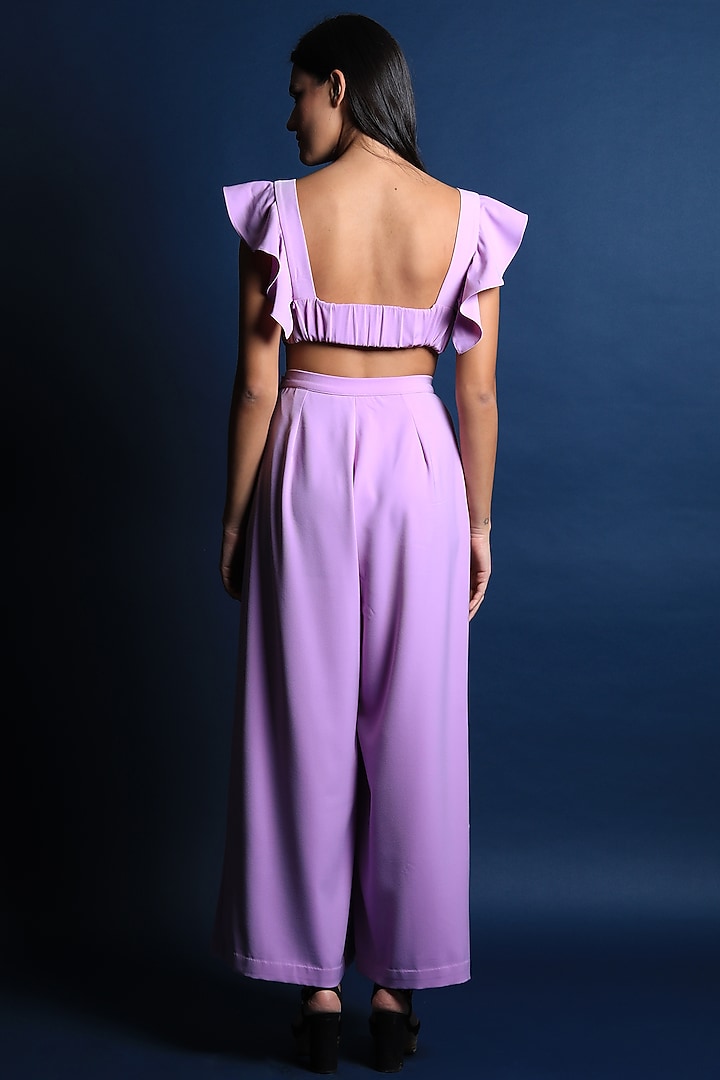 Lavender Heavy Georgette Pant Set by Swatee Singh at Pernia's Pop Up Shop