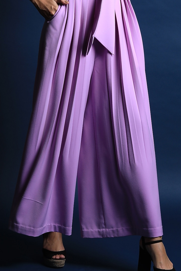 Lavender Heavy Georgette Pant Set by Swatee Singh at Pernia's Pop Up Shop