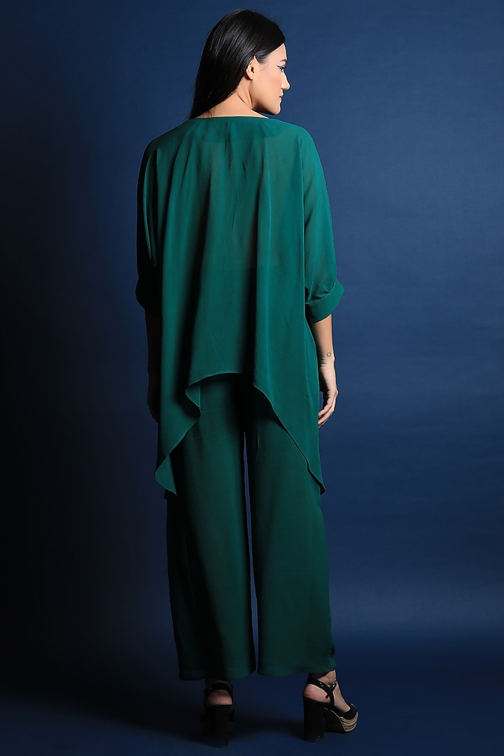 Amazon Green Crepe Pant Set by Swatee Singh at Pernia's Pop Up Shop