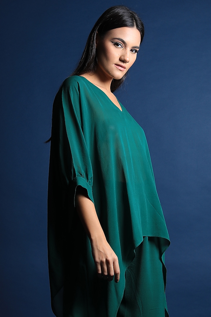 Amazon Green Crepe Pant Set by Swatee Singh at Pernia's Pop Up Shop