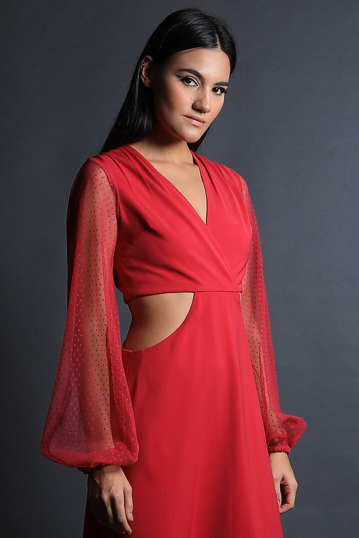 Fuchsia Heavy Crepe Vacation Dress by Swatee Singh at Pernia's Pop Up Shop