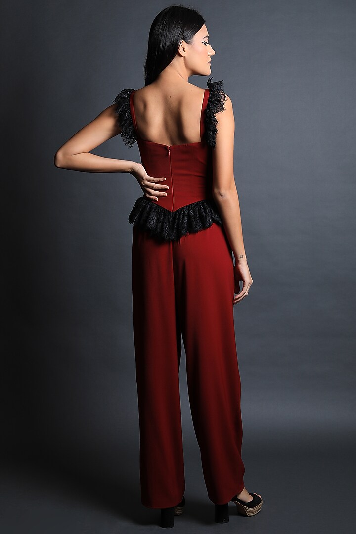 Plum Wine Heavy Crepe Co-Ord Set by Swatee Singh at Pernia's Pop Up Shop