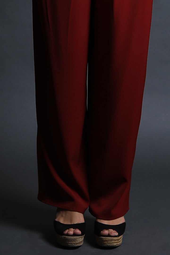 Plum Wine Heavy Crepe Co-Ord Set by Swatee Singh at Pernia's Pop Up Shop