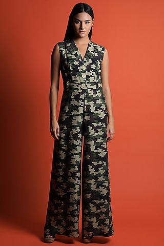 Multi-Colored Printed Jumpsuit by Swatee Singh