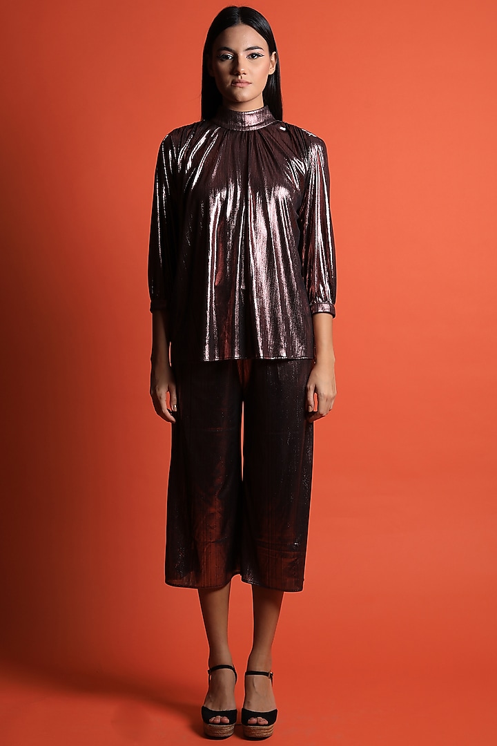 Copper Foil Co-Ord Set by Swatee Singh at Pernia's Pop Up Shop