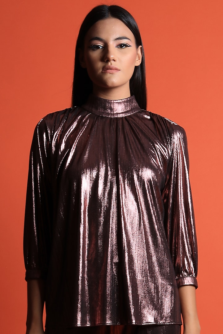 Copper Foil Co-Ord Set by Swatee Singh at Pernia's Pop Up Shop