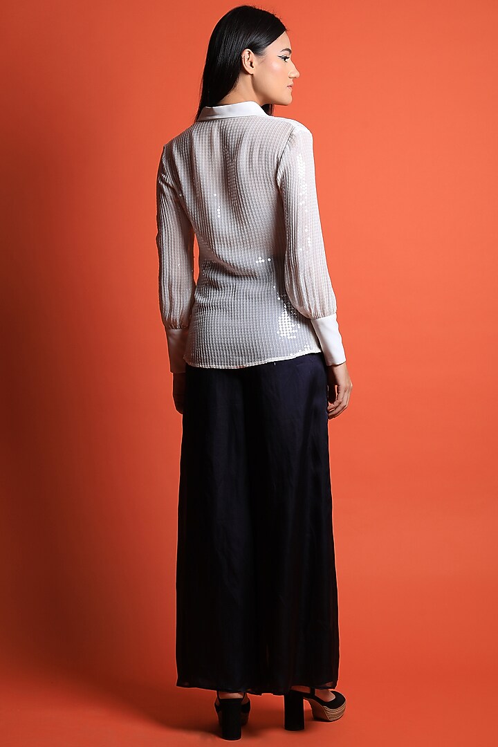 White Sequins Co-Ord Set by Swatee Singh at Pernia's Pop Up Shop