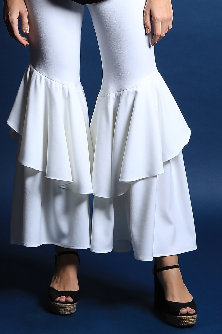 Ivory Crepe Pants by Swatee Singh at Pernia's Pop Up Shop