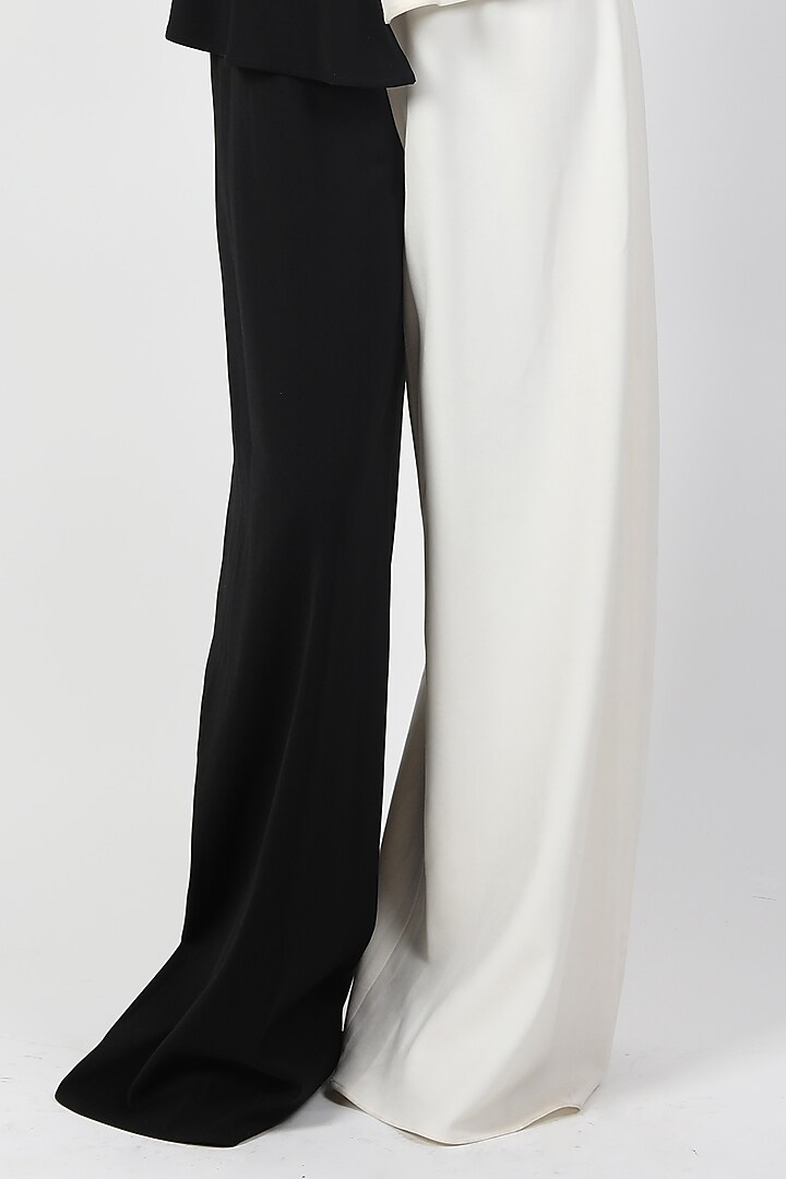 Black & Ivory Heavy Crepe Jumpsuit by Swatee Singh at Pernia's Pop Up Shop