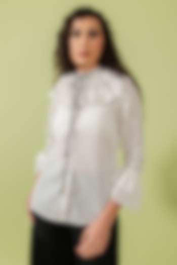 White Cotton Cutwork Top by Swatee Singh at Pernia's Pop Up Shop