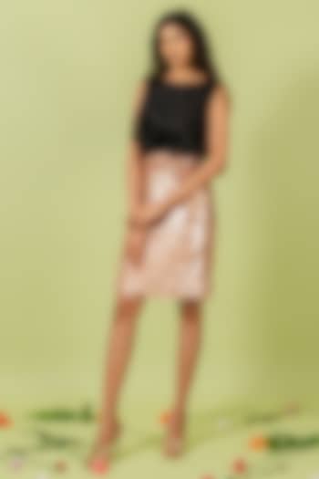 Pink Sequins Feather Skirt by Swatee Singh at Pernia's Pop Up Shop