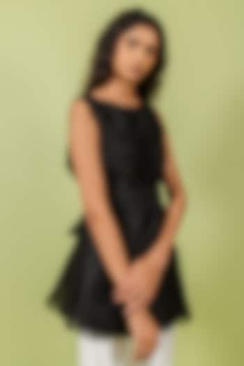 Black Organza Sleeveless Top by Swatee Singh at Pernia's Pop Up Shop