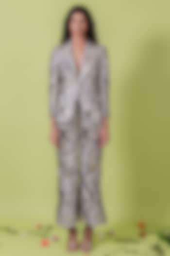 Black & Gold Jacquard Blazer Set by Swatee Singh at Pernia's Pop Up Shop