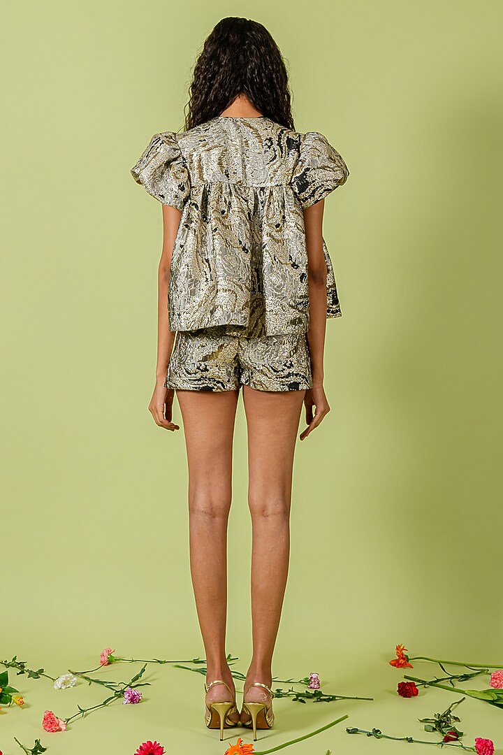 Black & Gold Jacquard Co-Ord Set by Swatee Singh at Pernia's Pop Up Shop