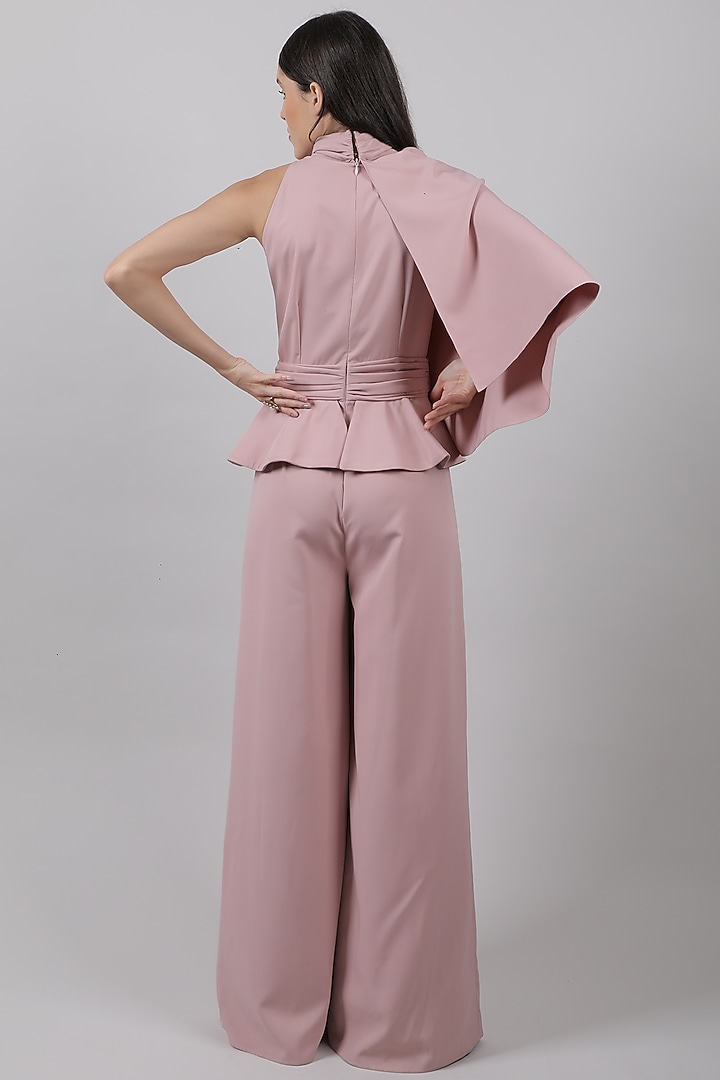 Pink Peplum Jumpsuit by Swatee Singh at Pernia's Pop Up Shop