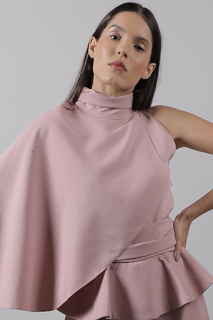 Pink Peplum Jumpsuit by Swatee Singh at Pernia's Pop Up Shop