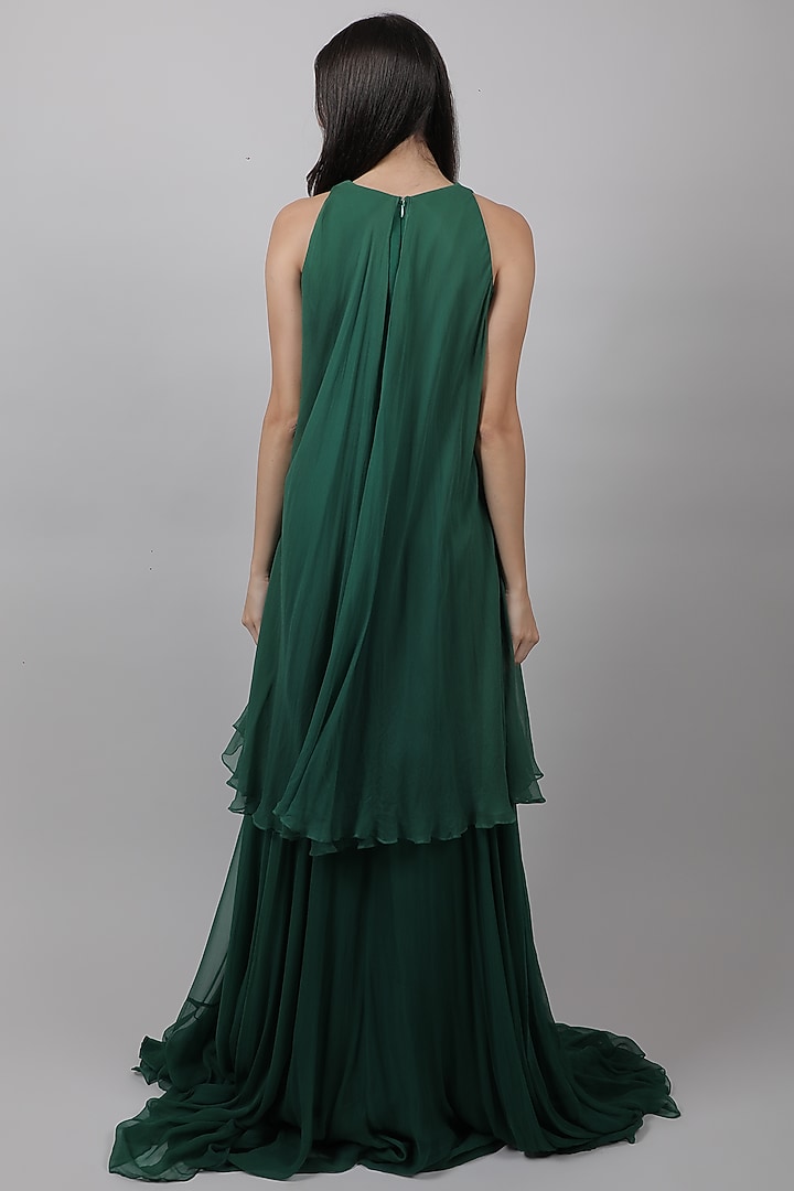 Green Asymmetrical Gown by Swatee Singh at Pernia's Pop Up Shop