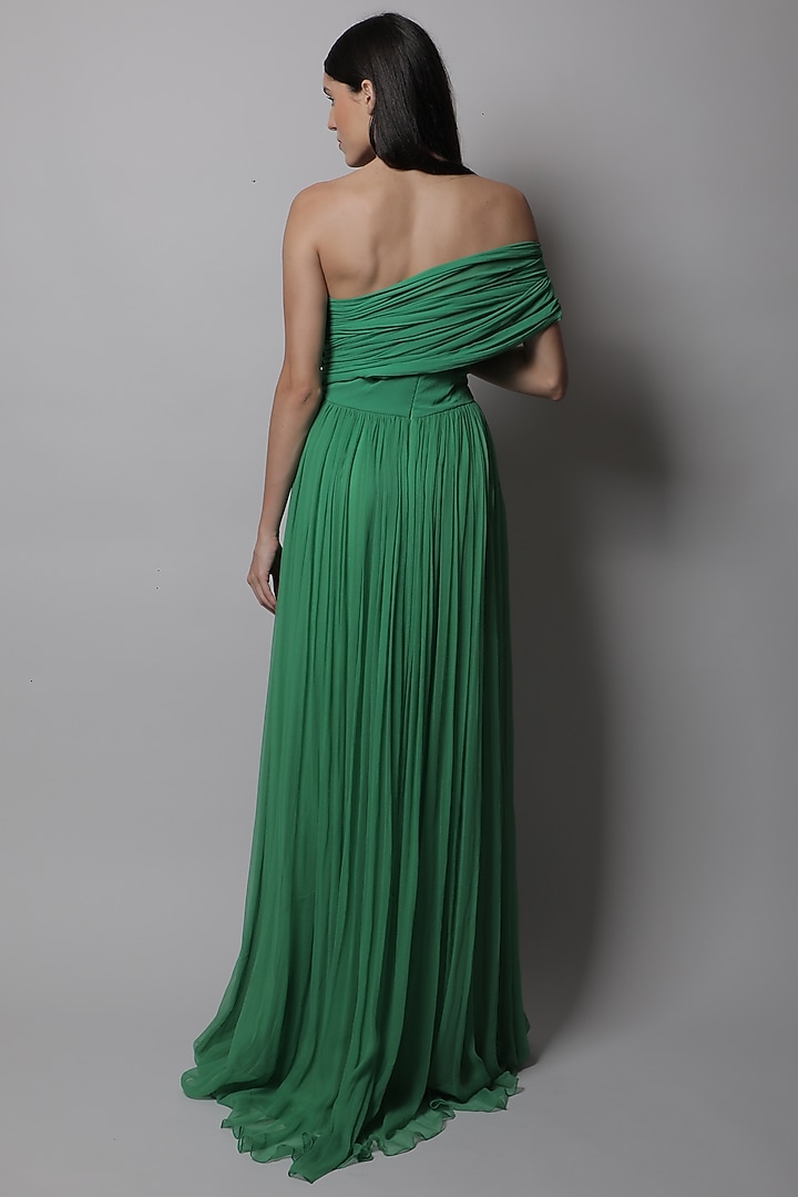 Green Corseted Gown by Swatee Singh at Pernia's Pop Up Shop