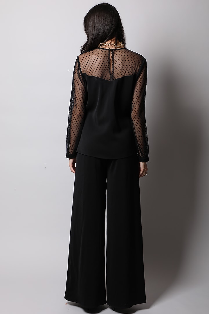 Black Heavy Crepe Top by Swatee Singh at Pernia's Pop Up Shop