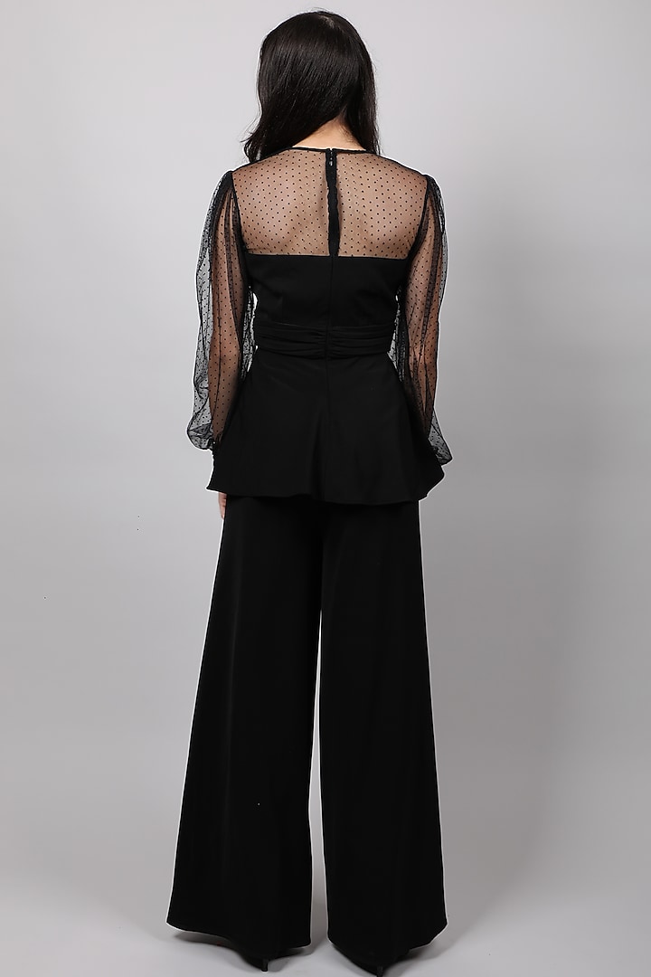 Black Peplum Top by Swatee Singh at Pernia's Pop Up Shop
