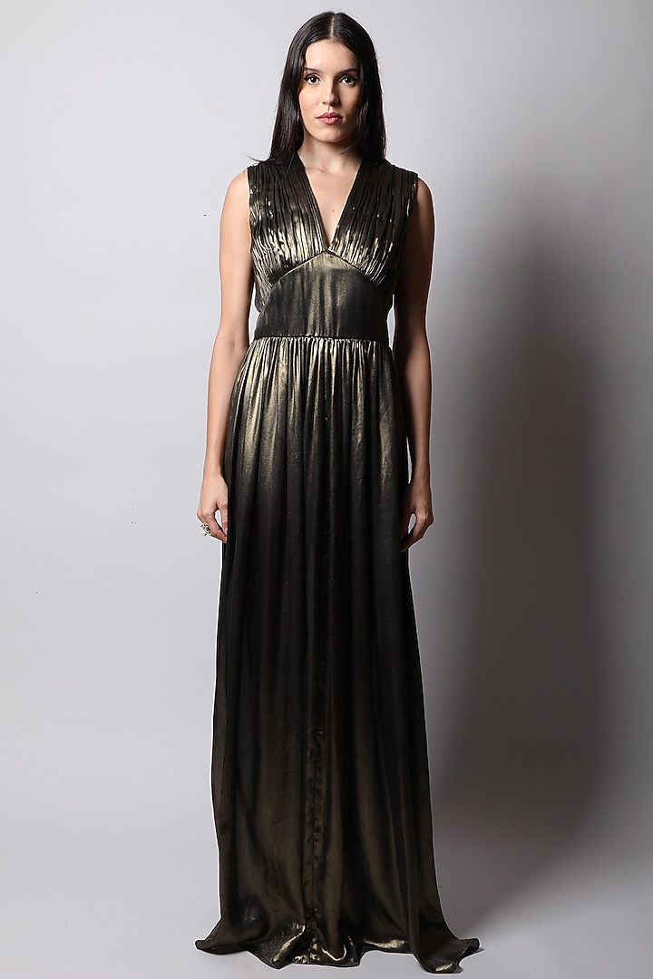 Gold Foil Gown by Swatee Singh at Pernia's Pop Up Shop