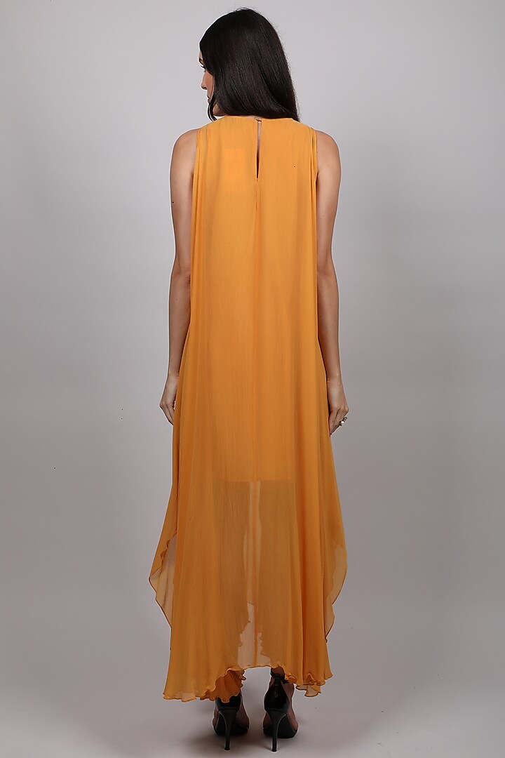 Mustard Flared Vacation Dress by Swatee Singh at Pernia's Pop Up Shop