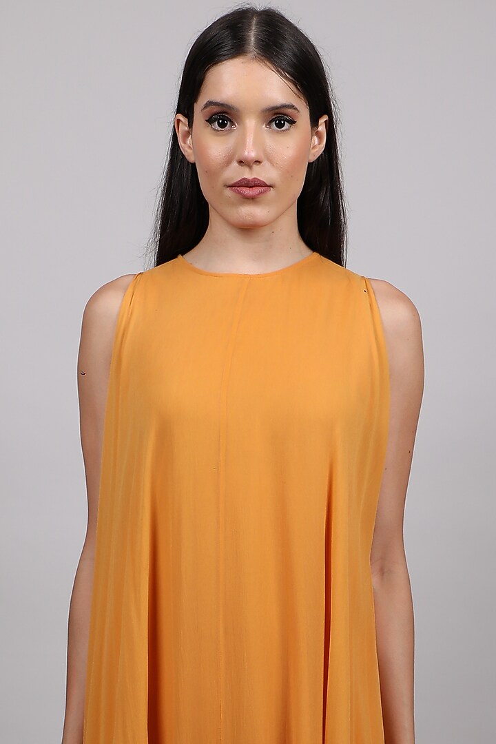Mustard Flared Vacation Dress by Swatee Singh at Pernia's Pop Up Shop