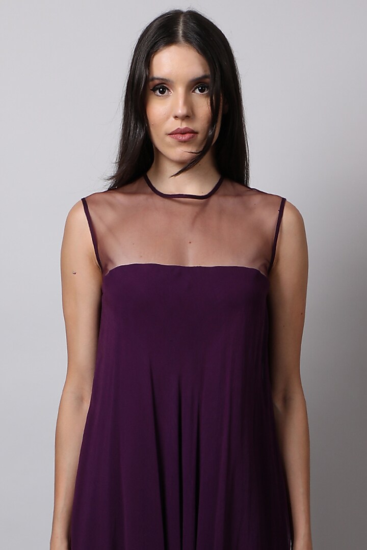 Purple Draped Jumpsuit by Swatee Singh at Pernia's Pop Up Shop