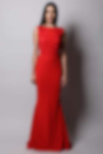 Red Structured Gown by Swatee Singh at Pernia's Pop Up Shop