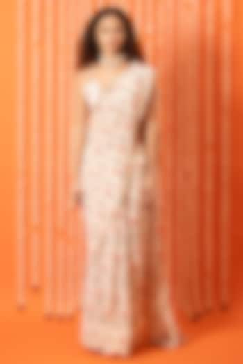 Rose Pink Georgette Digital Printed Party Wear Saree Set by Swatee Singh at Pernia's Pop Up Shop