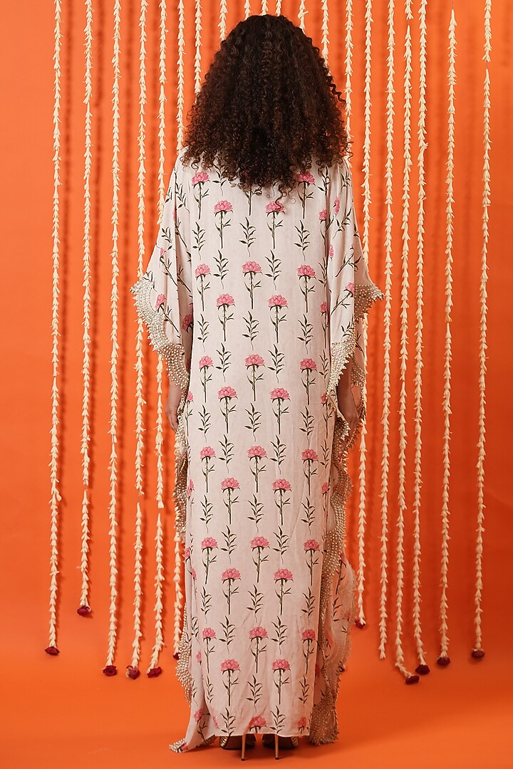 Rose Pink Georgette Digital Printed Kaftan by Swatee Singh at Pernia's Pop Up Shop