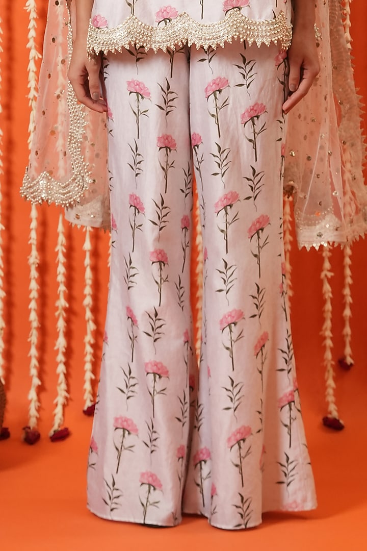 Rose Pink Chanderi Digital Printed Kurta Set by Swatee Singh at Pernia's Pop Up Shop