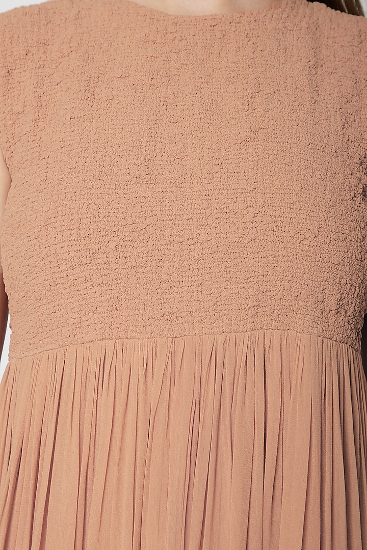 Nude Round Neck Gown by Swatee Singh at Pernia's Pop Up Shop