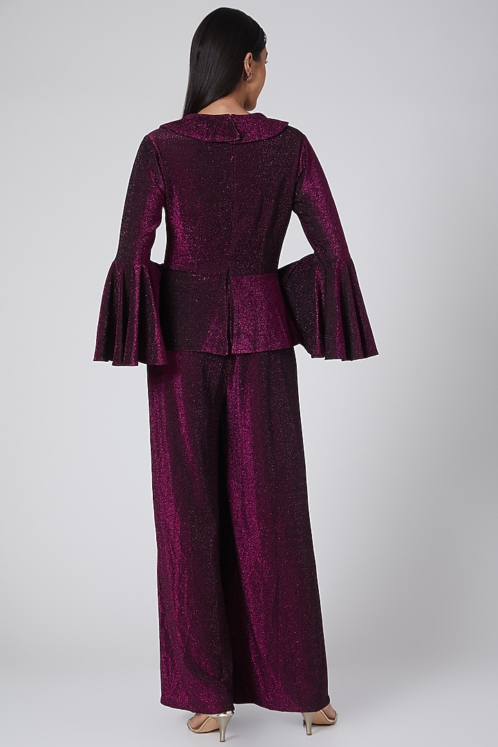 Wine Shimmer Jumpsuit by Swatee Singh at Pernia's Pop Up Shop