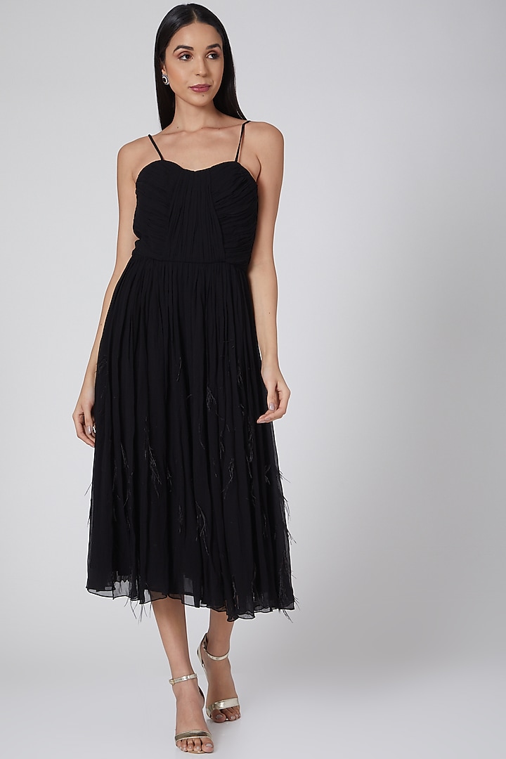Black Strappy Dress by Swatee Singh