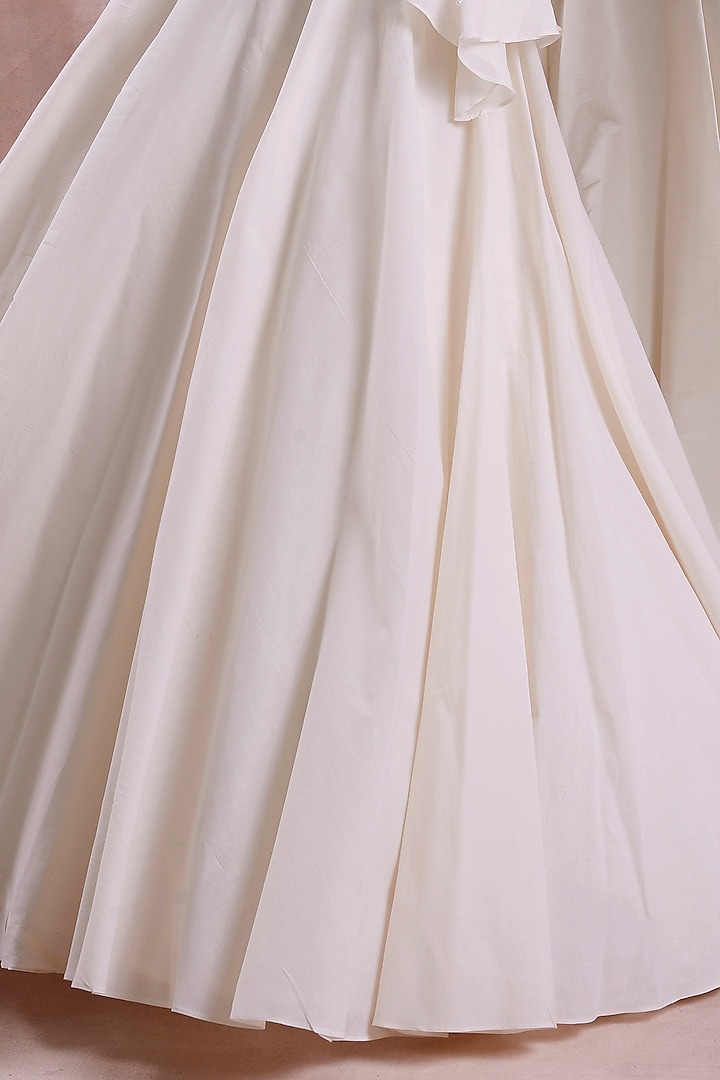 Ivory Organic Cotton Wedding Lehenga Set by Shwetanga at Pernia's Pop Up Shop