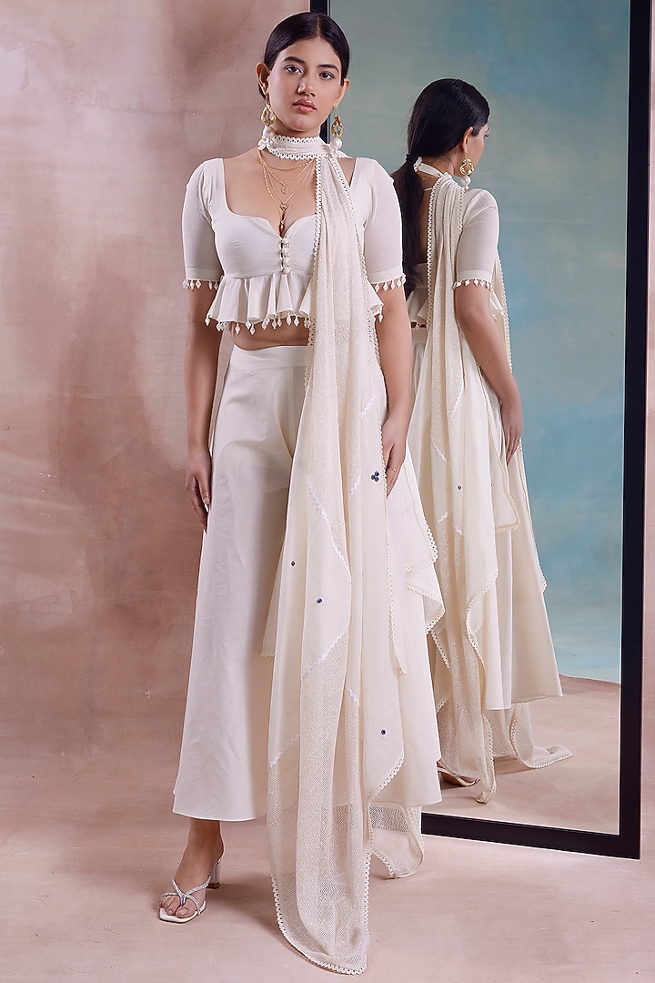 Ivory Organic Cotton Co-Ord Set by Shwetanga at Pernia's Pop Up Shop