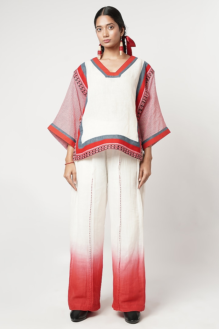 Multi-Colored Linen & Cotton Ombre Co-Ord Set by Shwetanga at Pernia's Pop Up Shop